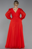 Long Pomegranate Flower Chiffon Plus Size Evening Dress ABU3254