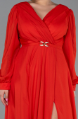 Long Pomegranate Flower Chiffon Plus Size Evening Dress ABU3254