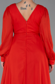 Long Pomegranate Flower Chiffon Plus Size Evening Dress ABU3254