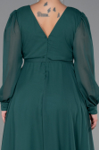 Long Emerald Green Chiffon Plus Size Evening Dress ABU3254