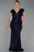 Navy Blue Long Oversized Evening Dress ABU1045