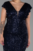 Navy Blue Long Oversized Evening Dress ABU1045