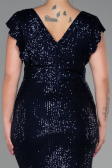Navy Blue Long Oversized Evening Dress ABU1045