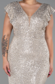 Mink Long Oversized Evening Dress ABU1045