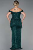 Long Emerald Green Scaly Plus Size Evening Dress ABU3203