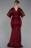 Long Burgundy Plus Size Evening Dress ABU900