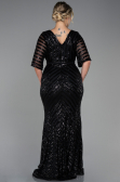Long Black Plus Size Evening Dress ABU900