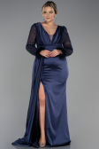 Long Navy Blue Plus Size Evening Dress ABU3237