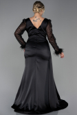 Long Black Plus Size Evening Dress ABU3237