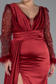 Long Burgundy Plus Size Evening Dress ABU3237