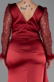 Long Burgundy Plus Size Evening Dress ABU3237