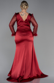 Long Burgundy Plus Size Evening Dress ABU3237