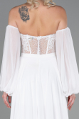 Long White Chiffon Evening Dress ABU3265