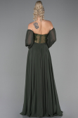 Long Olive Drab Chiffon Evening Dress ABU3265