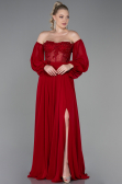 Long Red Chiffon Evening Dress ABU3265