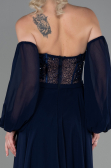 Long Navy Blue Chiffon Evening Dress ABU3265