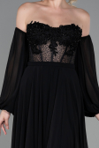Long Black Chiffon Evening Dress ABU3265
