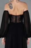 Long Black Chiffon Evening Dress ABU3265
