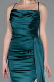 Long Emerald Green Satin Prom Gown ABU3267