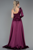 Plum Long Satin Evening Dress ABU1715