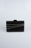 Black Plaster Fabric Night Bag SH819