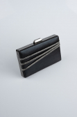 Black Plaster Fabric Night Bag SH819