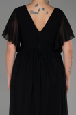 Long Black Chiffon Plus Size Evening Dress ABU3276