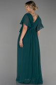 Long Emerald Green Chiffon Plus Size Evening Dress ABU3276