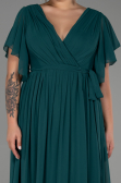 Long Emerald Green Chiffon Plus Size Evening Dress ABU3276