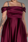 Long Plum Satin Plus Size Evening Dress ABU3277