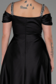 Long Black Satin Plus Size Evening Dress ABU3277