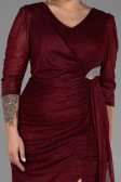 Long Burgundy Plus Size Evening Dress ABU3279