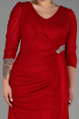 Long Red Plus Size Evening Dress ABU3279