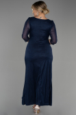 Long Navy Blue Plus Size Evening Dress ABU3279