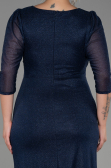 Long Navy Blue Plus Size Evening Dress ABU3279