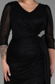 Long Black Plus Size Evening Dress ABU3279