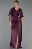 Long Plum Plus Size Evening Dress ABU3282