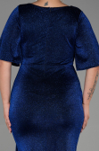 Long Sax Blue Plus Size Evening Dress ABU3282