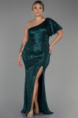 Long Emerald Green Oversized Evening Dress ABU1893