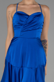 Short Sax Blue Satin Invitation Dress ABK1843