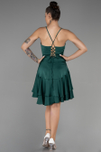 Short Emerald Green Satin Invitation Dress ABK1843