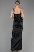 Long Black Satin Evening Dress ABU3312