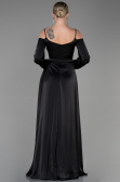 Long Black Satin Evening Dress ABU2339