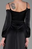 Long Black Satin Evening Dress ABU2339