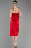 Midi Red Satin Invitation Dress ABK1845