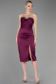 Midi Plum Satin Invitation Dress ABK1845