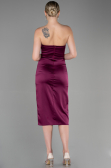 Midi Plum Satin Invitation Dress ABK1845