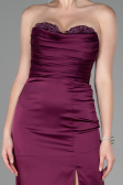 Midi Plum Satin Invitation Dress ABK1845