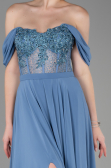 Long Indigo Chiffon Evening Dress ABU3310