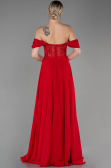 Long Red Chiffon Evening Dress ABU3310
